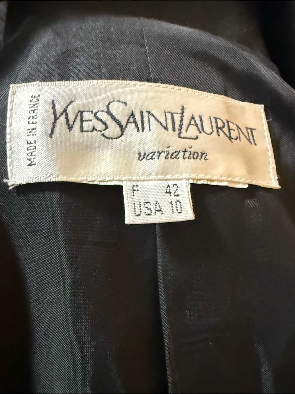 Yves Saint Laurent Black Satin-Trim Tailored Blazer - Picture 3 of 3